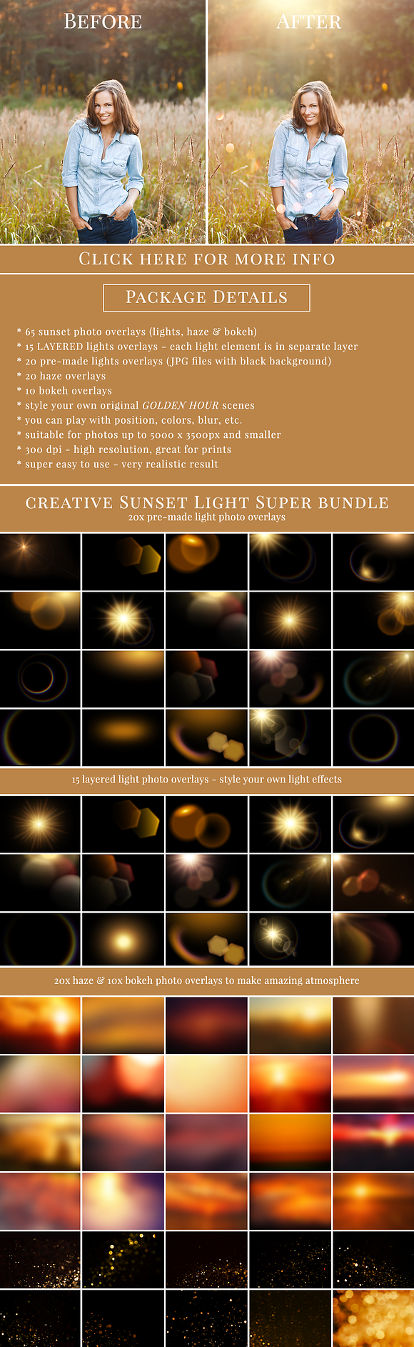 "Sunset Light" photo overlays bundle in Objects - product preview 5