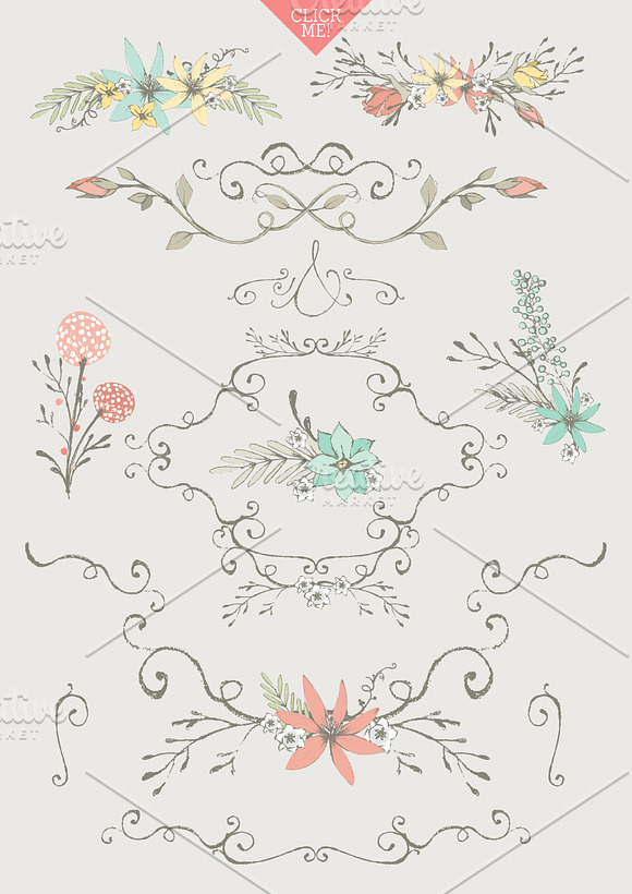 Fairytale Wedding floral collection in Illustrations - product preview 1