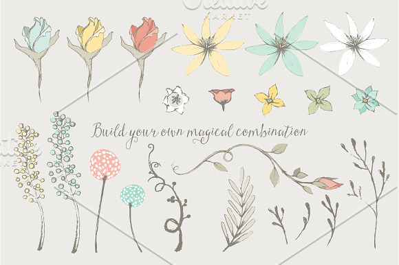 Fairytale Wedding floral collection in Illustrations - product preview 2