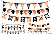 Halloween Bunting, Banner Clipart