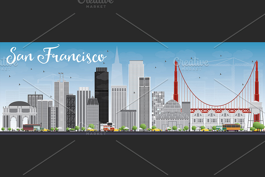 San Francisco Skyline in Illustrations - product preview 8