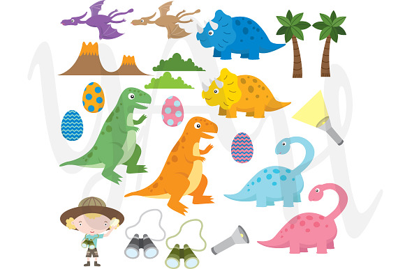 Dinosaurs Clip Art in Illustrations - product preview 1
