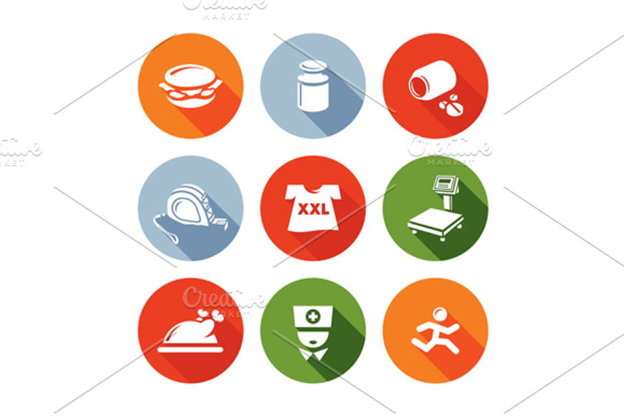 Fighting obesity organism in Icons - product preview 8