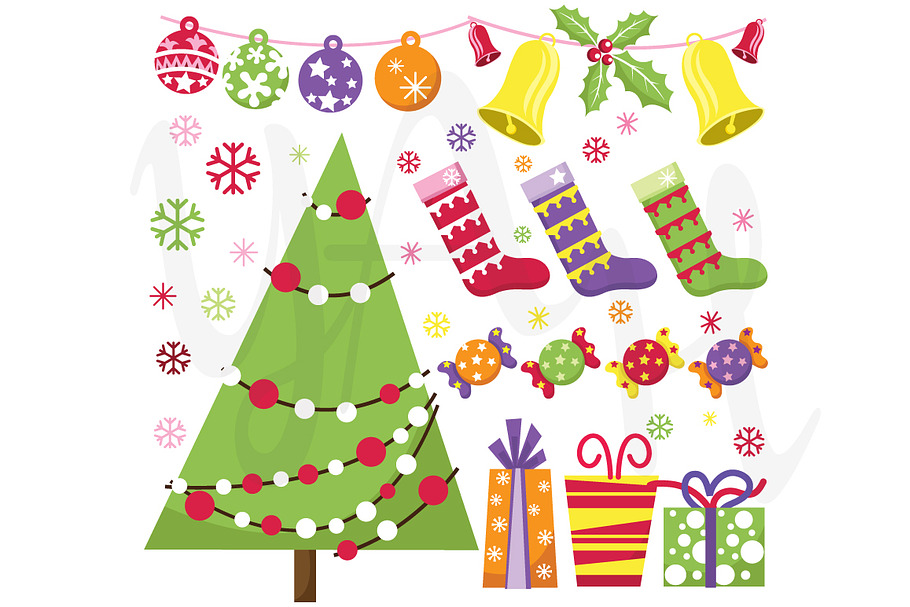 Retro Christmas Clip Art in Illustrations - product preview 8