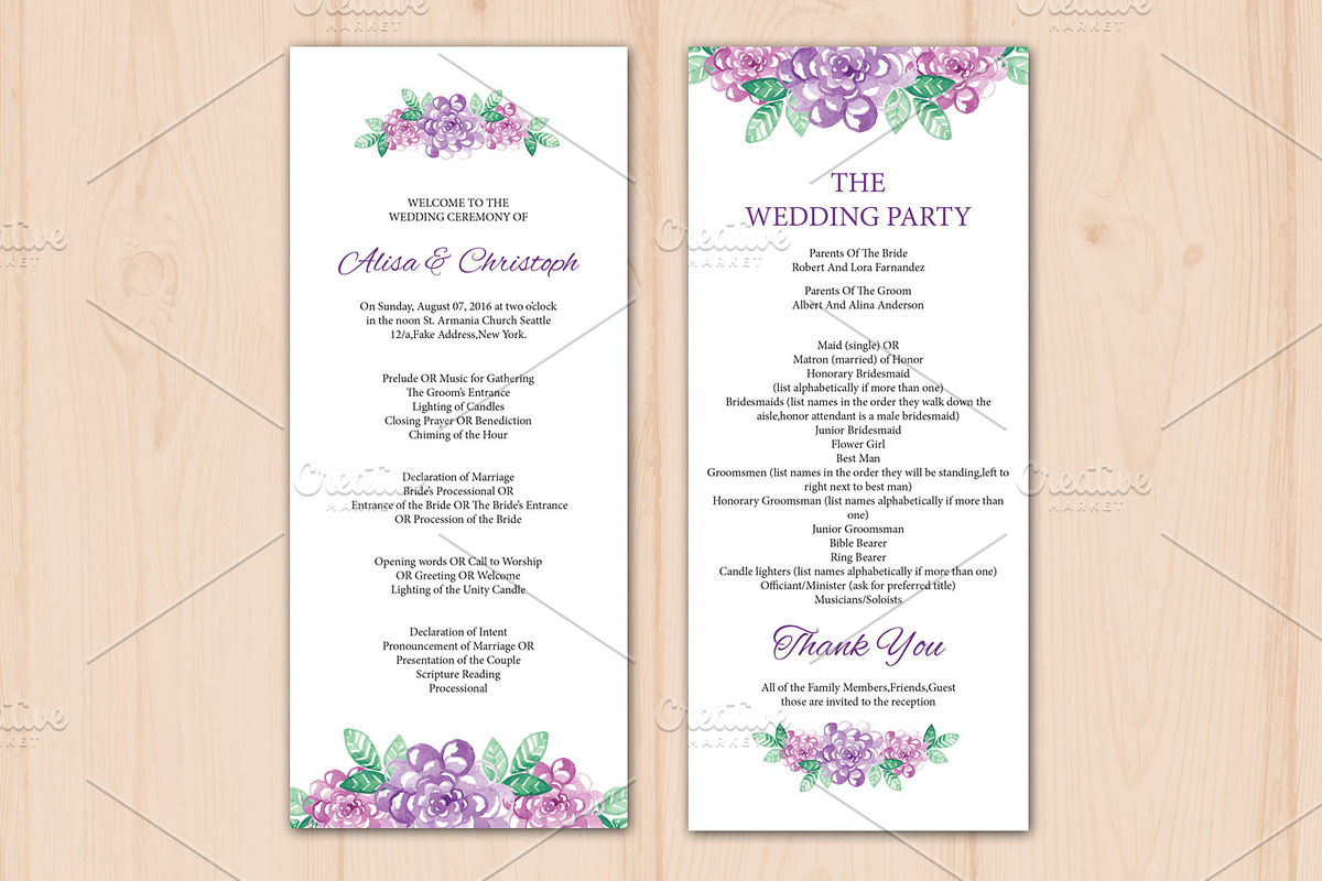 Wedding Program Template in Stationery Templates - product preview 8