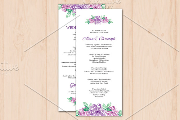 Wedding Program Template in Stationery Templates - product preview 1