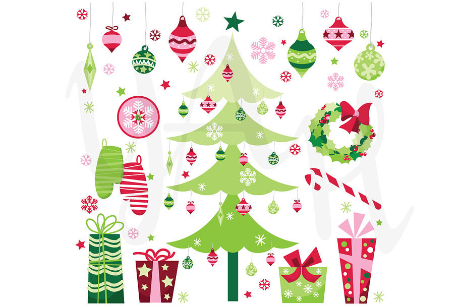 Christmas Elements Clip Art in Illustrations - product preview 8
