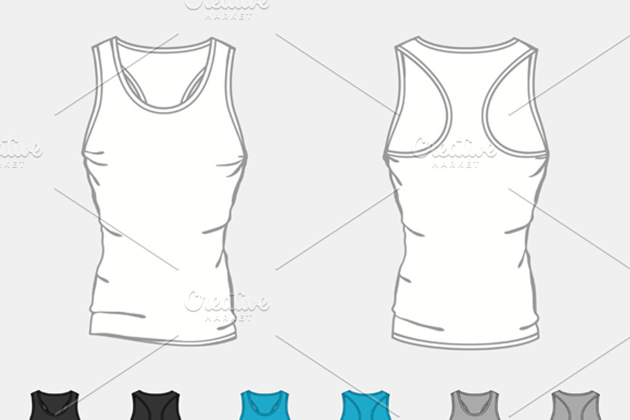 Set of singlets templates for men. in Objects - product preview 8