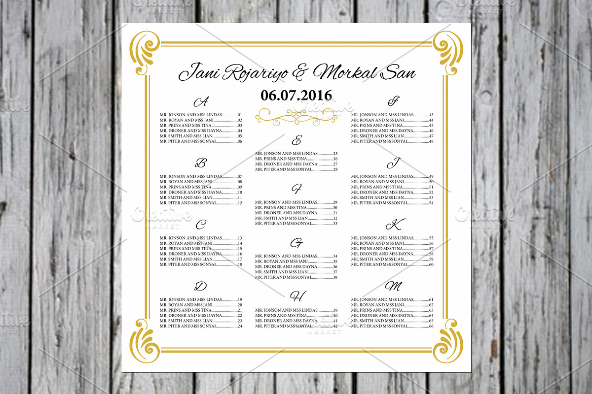 Wedding Seating Chart  Template in Stationery Templates - product preview 8