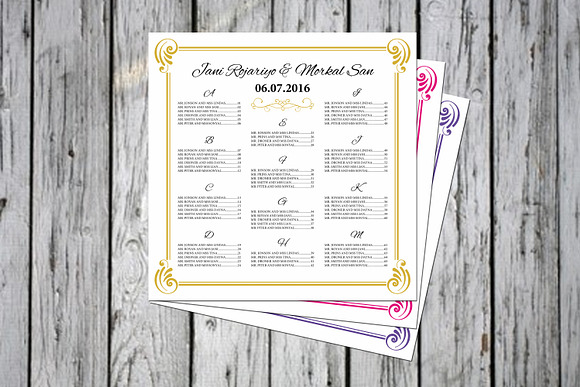 Wedding Seating Chart  Template in Stationery Templates - product preview 1