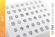 Pet Line Icons Set