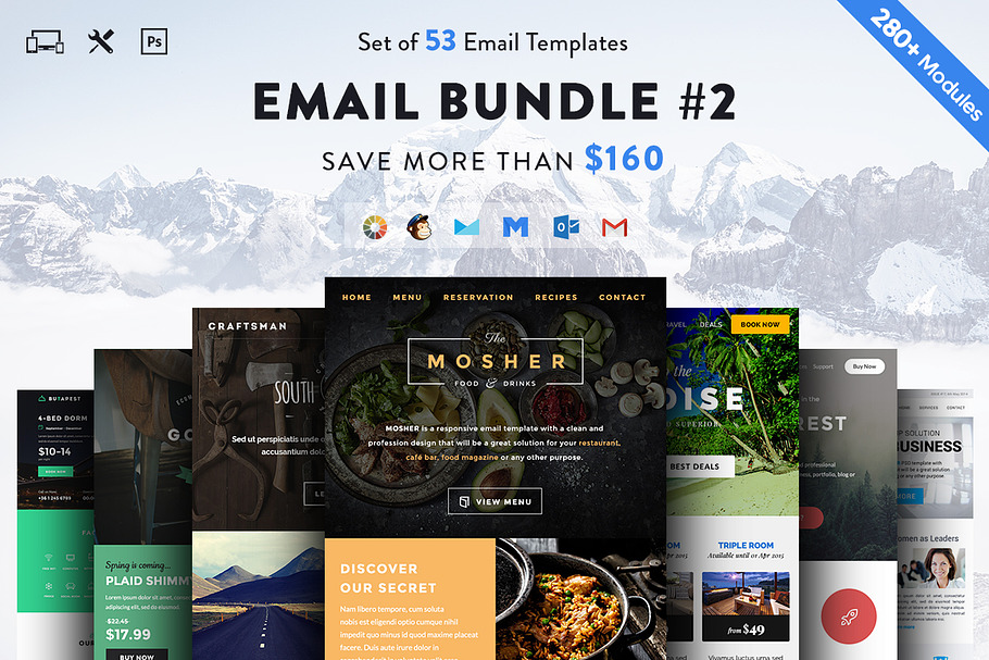 Theemon Email Bundle #2 in Mailchimp Templates - product preview 8