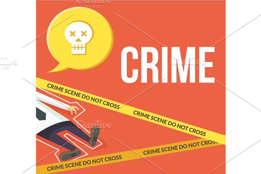 Crime scene. Do not cross in Illustrations - product preview 8