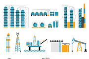 Oil industry flat style vector