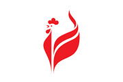 Red Rooster Symbol of New Year 2017