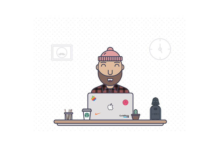 Happy Hipster in Illustrations - product preview 8