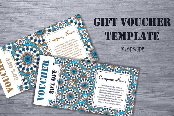 Set of gift voucher templates
