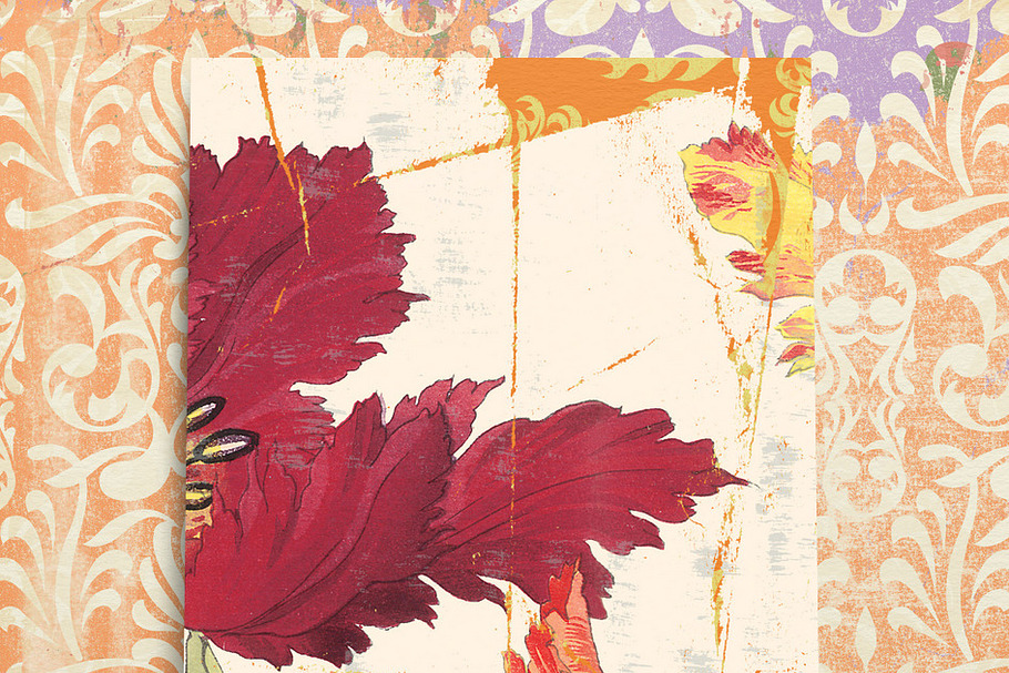Paper Vintage Floral Woodblock 2 in Illustrations - product preview 8