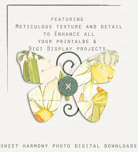 Paper Vintage Floral Woodblock 2 in Illustrations - product preview 1