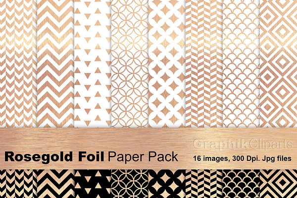 Rose Gold Foil Paper Pack