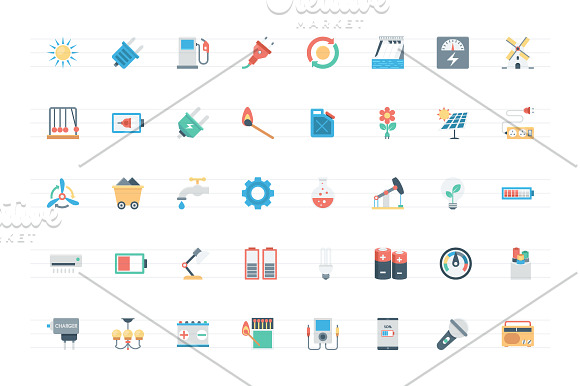192 Flat Energy and Power Icons in Graphics - product preview 1