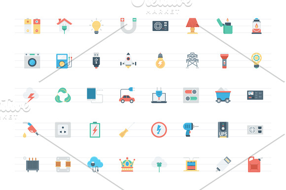 192 Flat Energy and Power Icons in Graphics - product preview 2
