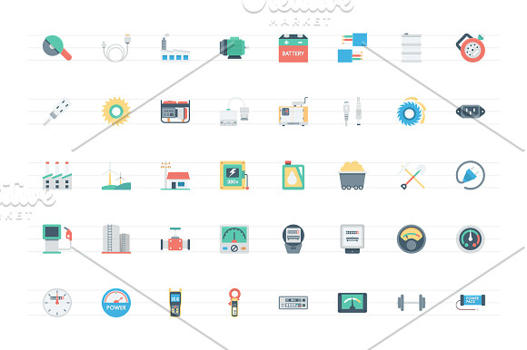 192 Flat Energy and Power Icons in Graphics - product preview 3