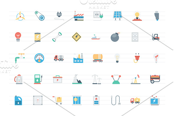 192 Flat Energy and Power Icons in Graphics - product preview 4