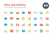 88 Flat Files and Folders Icons