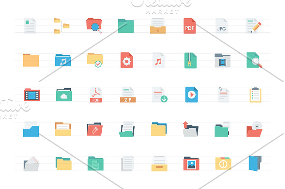 88 Flat Files and Folders Icons in Icons - product preview 1
