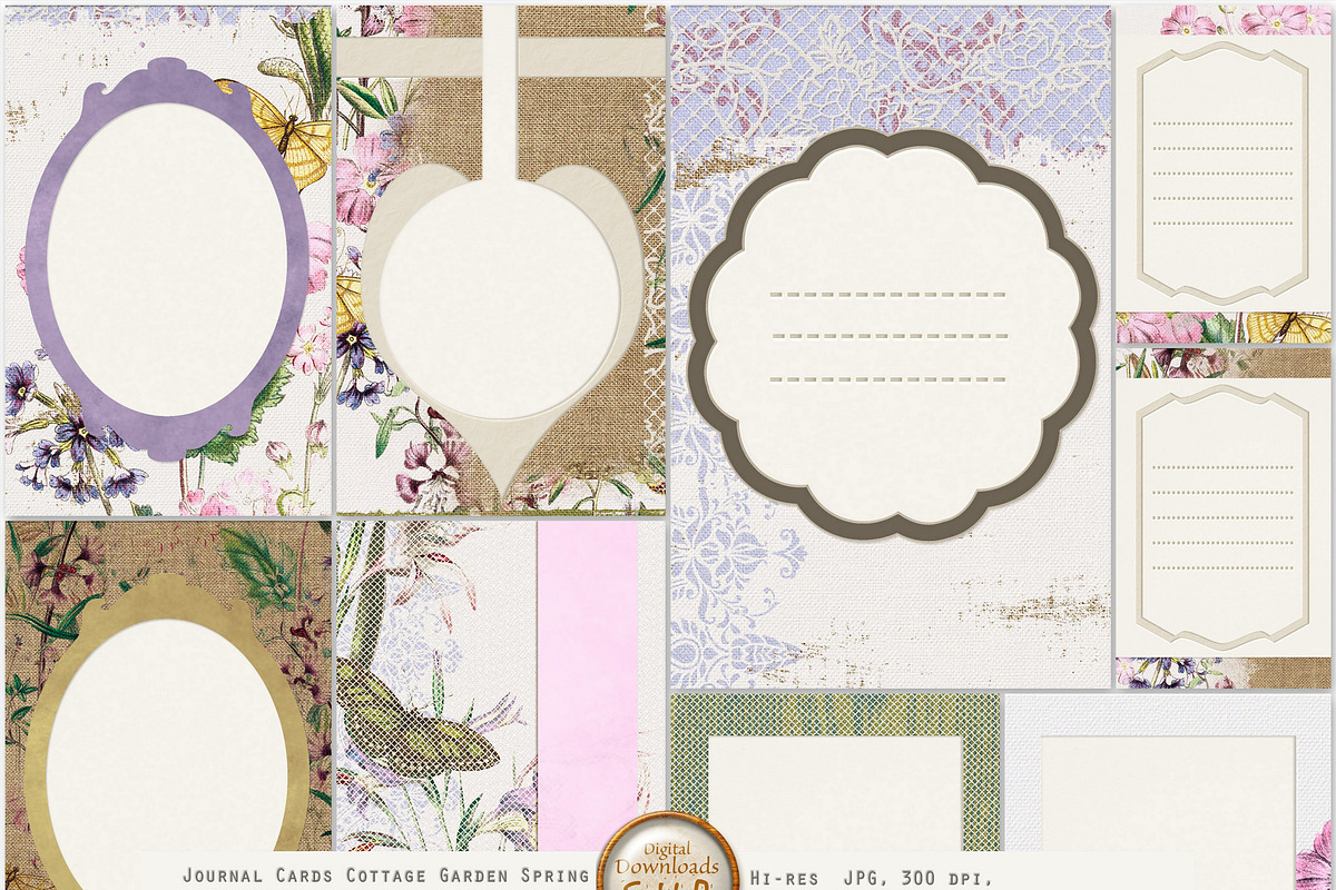 Cottage Garden Burlap & Lace Cards in Objects - product preview 8