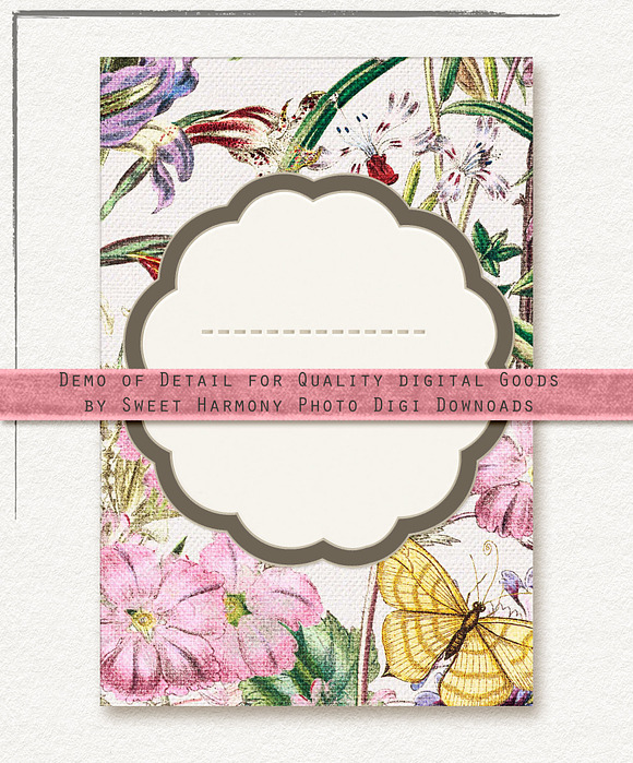 Cottage Garden Burlap & Lace Cards in Objects - product preview 2