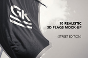 10 Realistic 3D Flags Mock-Up v2
