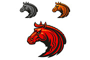 Horse stallion head mascot