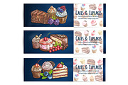 Bakery desserts and sweets banners