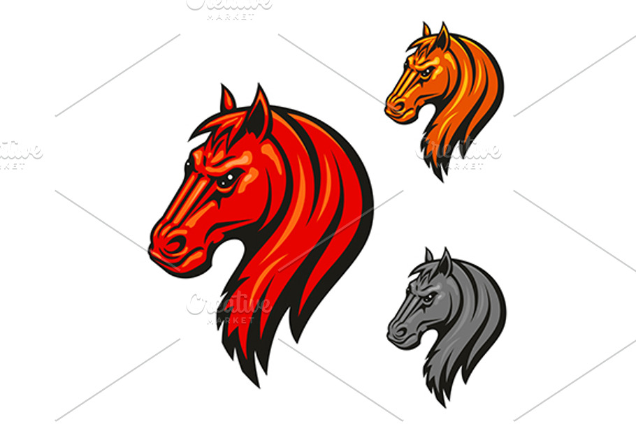 Horse head mascot in Graphics - product preview 8