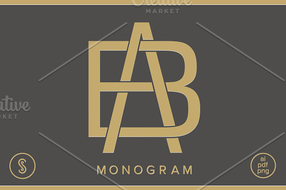 AB Monogram BA Monogram in Logo Templates - product preview 4