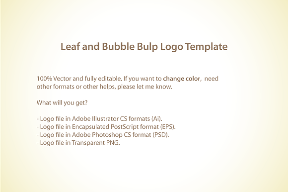 Leaf and Bubble Bulp Logo Template in Logo Templates - product preview 4