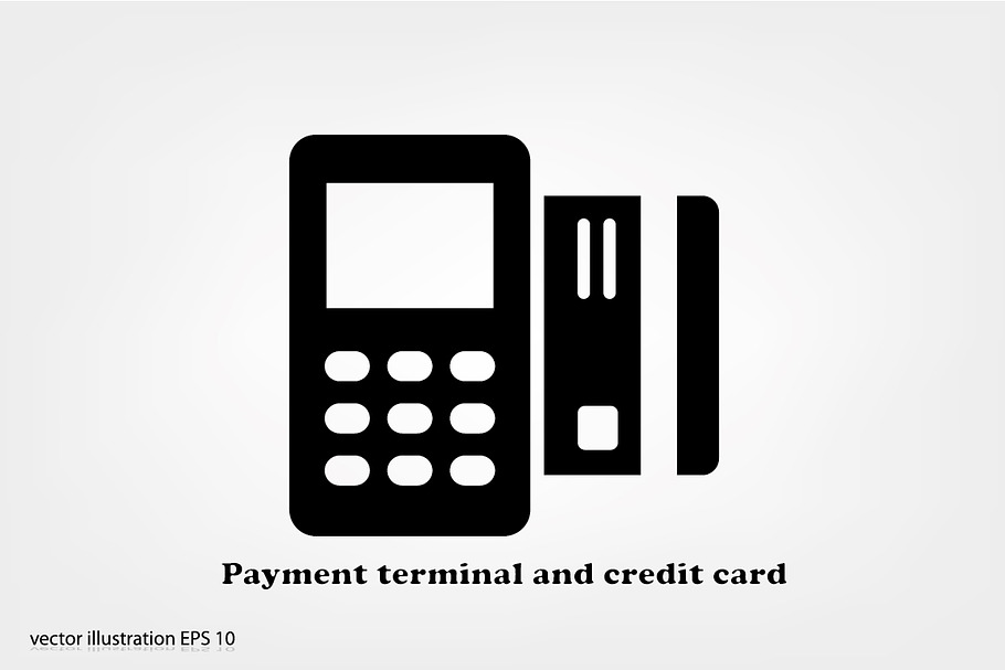 Payment terminal and credit card in Graphics - product preview 8
