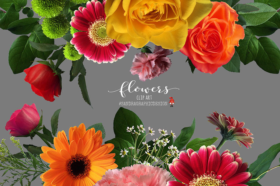 Flowers clip art, floral clipart in Illustrations - product preview 8