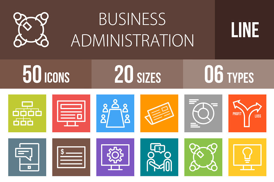 50 Business Line Multicolor Icons in Graphics - product preview 8