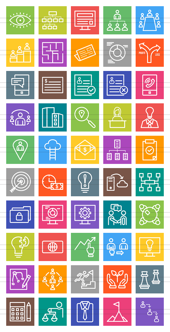 50 Business Line Multicolor Icons in Graphics - product preview 1