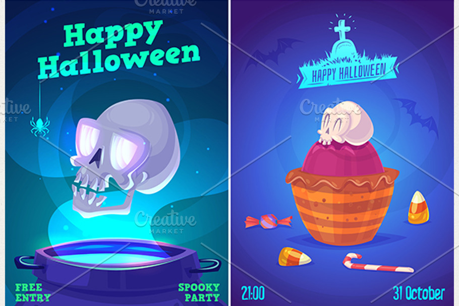 Halloween posters set1 in Illustrations - product preview 8