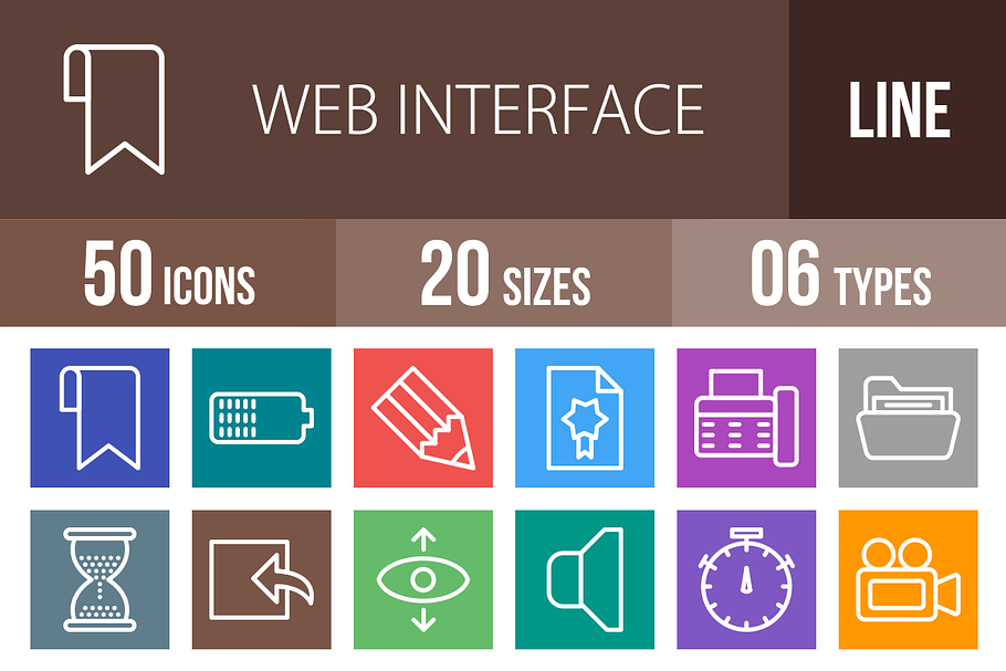 50 Web Line Multicolor Icons in Icons - product preview 8