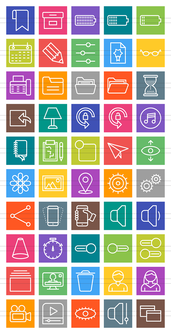 50 Web Line Multicolor Icons in Icons - product preview 1