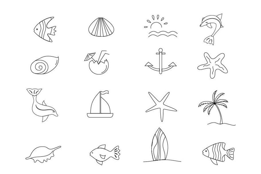 Nautical icons vector set