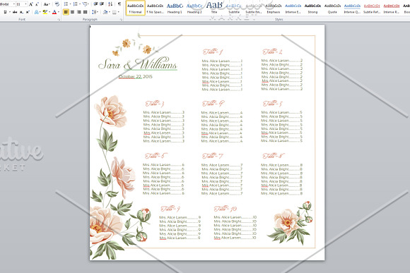 Wedding Seating Chart Template in Stationery Templates - product preview 1