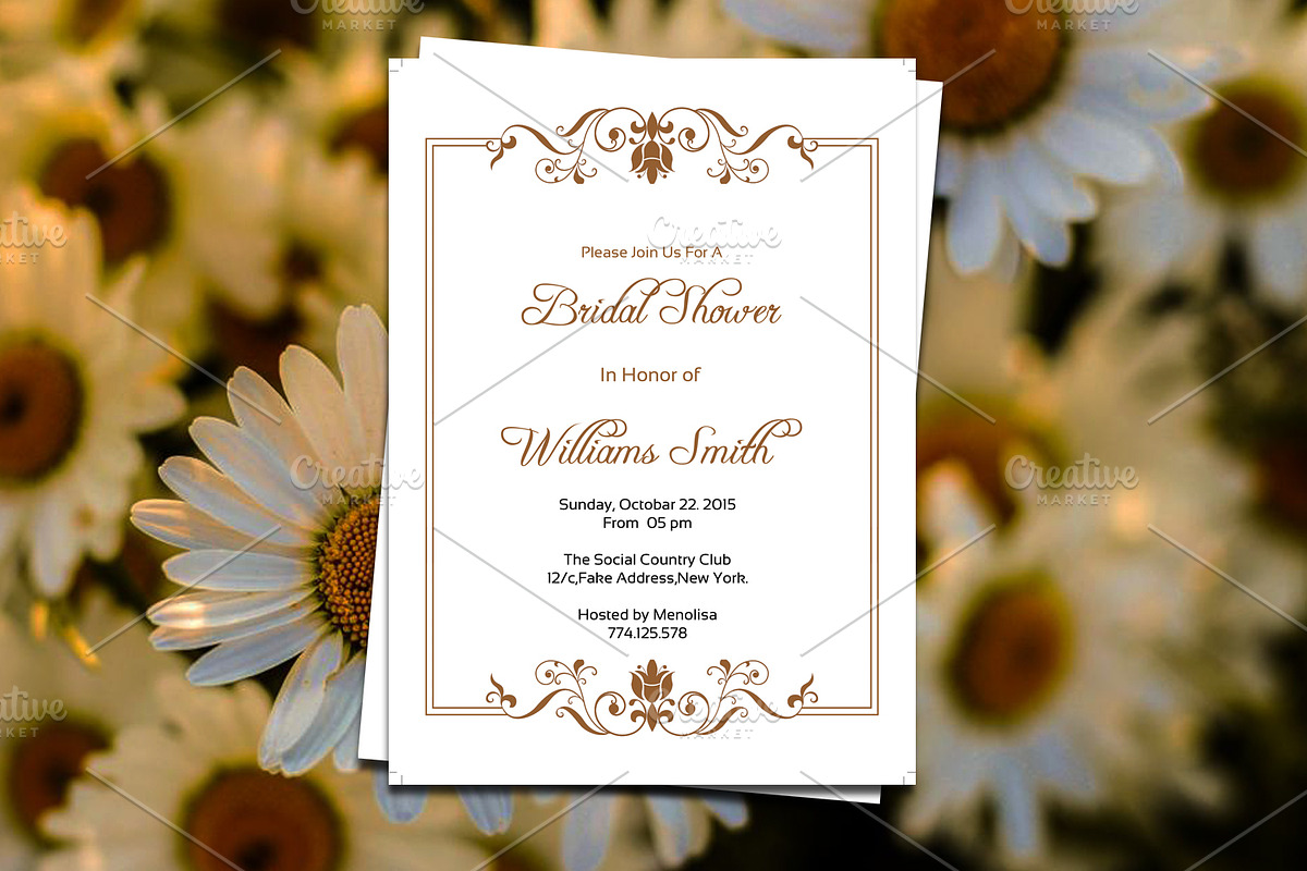Bridal Shower Invitation Template in Wedding Templates - product preview 8