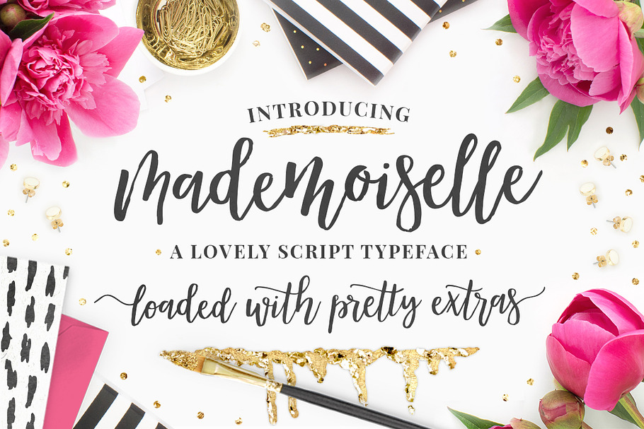 Mademoiselle Script Font + EXTRAS!