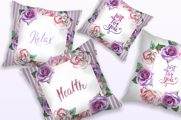 Watercolor roses PNG romantic set in Illustrations - product preview 2